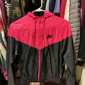 Nike Women's Vibrant Pink and Black Bomber Jacket